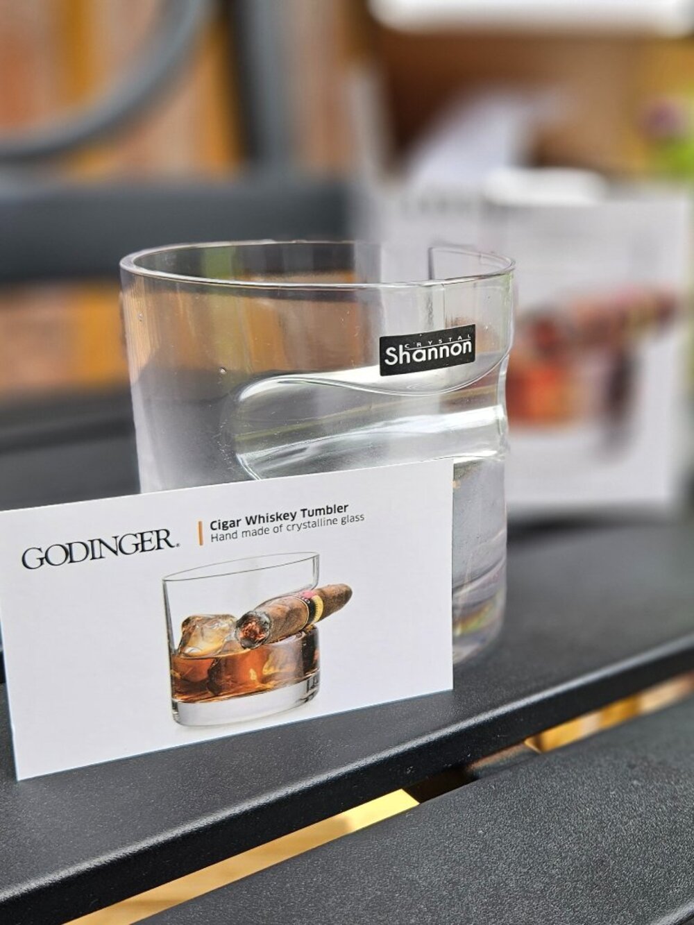 Godinger Cigar Whiskey Tumbler NEW IN BOX